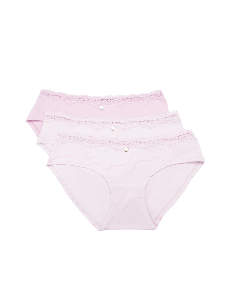 Calzón Tipo Hipster Algodón Dama Paq X3 Lila Curvas - Lila - Lila / S Calzón