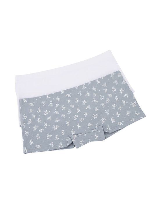 Calzón Boxer Algodón Paq X2 Celeste Estampado-Blanco Calzón