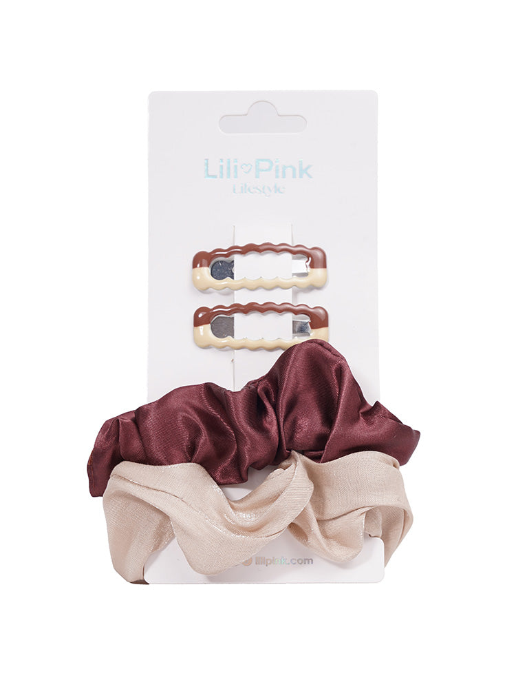 SET HEBILLAS X2 + MOÑA X2 PINK NUDE