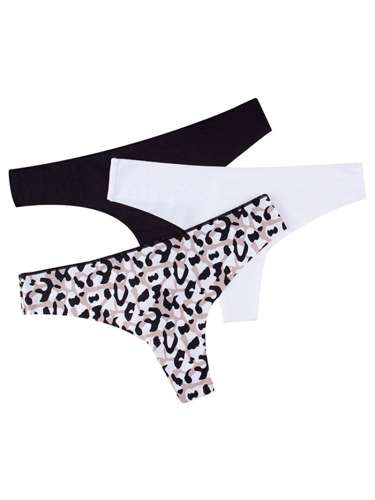 Brasilera Ancha Invisible Paq X3 Animal Print-Negro-Blanco / S Calzón