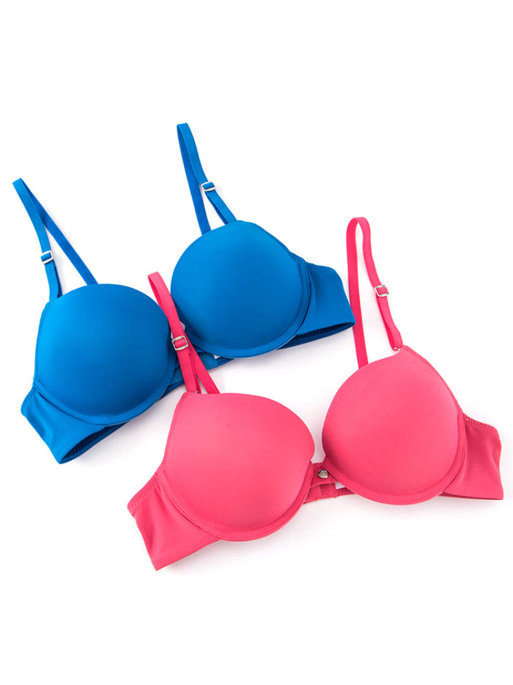 Brasier Nylon Juvenil Copa B Paq X2 Azul-Rosado / 34B Brasier