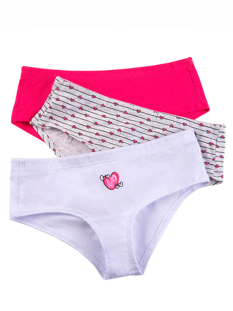 Calzón Teen Paq X3 Gris-Blanco-Fucsia / 12 Calzón