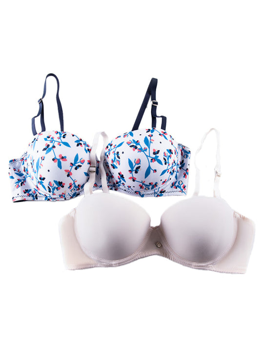 Brasier Jvnil Duo Copa B Blanco Flores-Crema / 32 Brasier