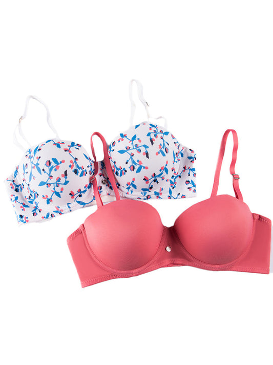 Brasier Jvnil Duo Copa B Crema Flores-Terracota / 34 Brasier