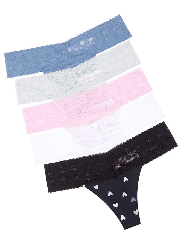 Calzón Corte Laser Semanario Negro Con Corazones-Azul-Lila-Blanco-Gris / L Calzón