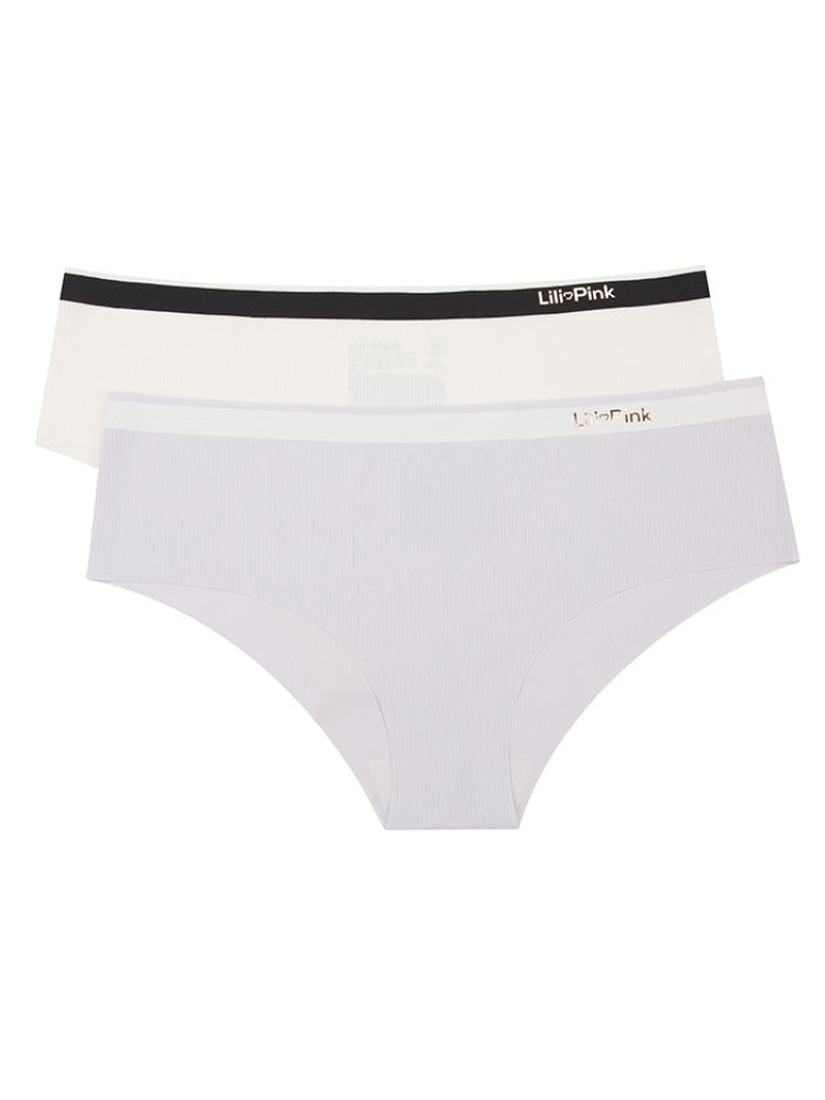CALZÓN CORTE LASÉR LILA-BLANCO PAQ X2