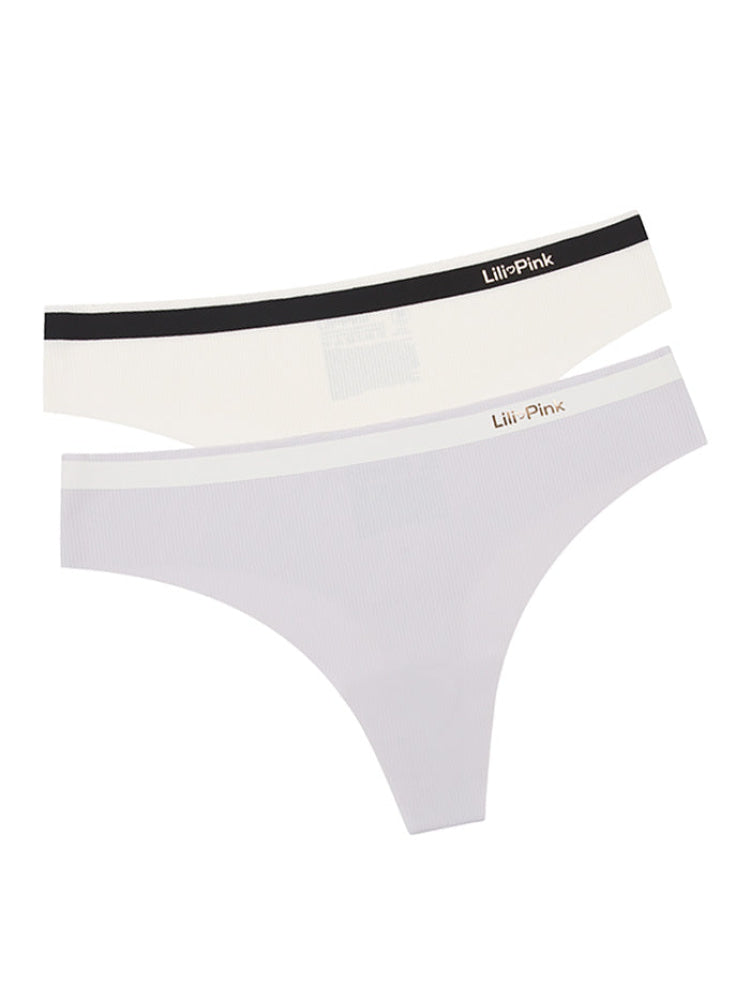 CALZÓN CORTE LASÉR LILA-BLANCO PAQ X2