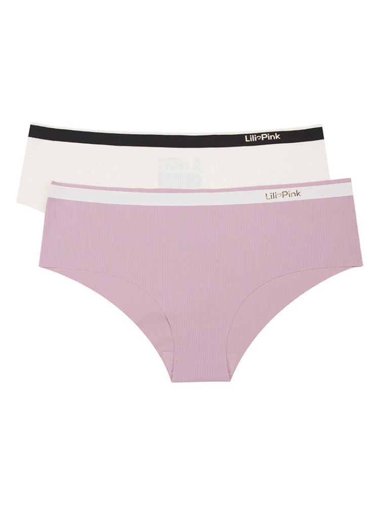 CALZÓN CORTE LASÉR MORADO-BLANCO PAQ X2