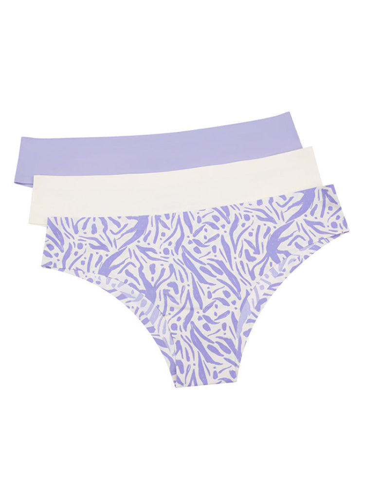 CALZÓN CORTE LASÉR CELESTE RAYAS-CELESTE-CREMA PAQ X3