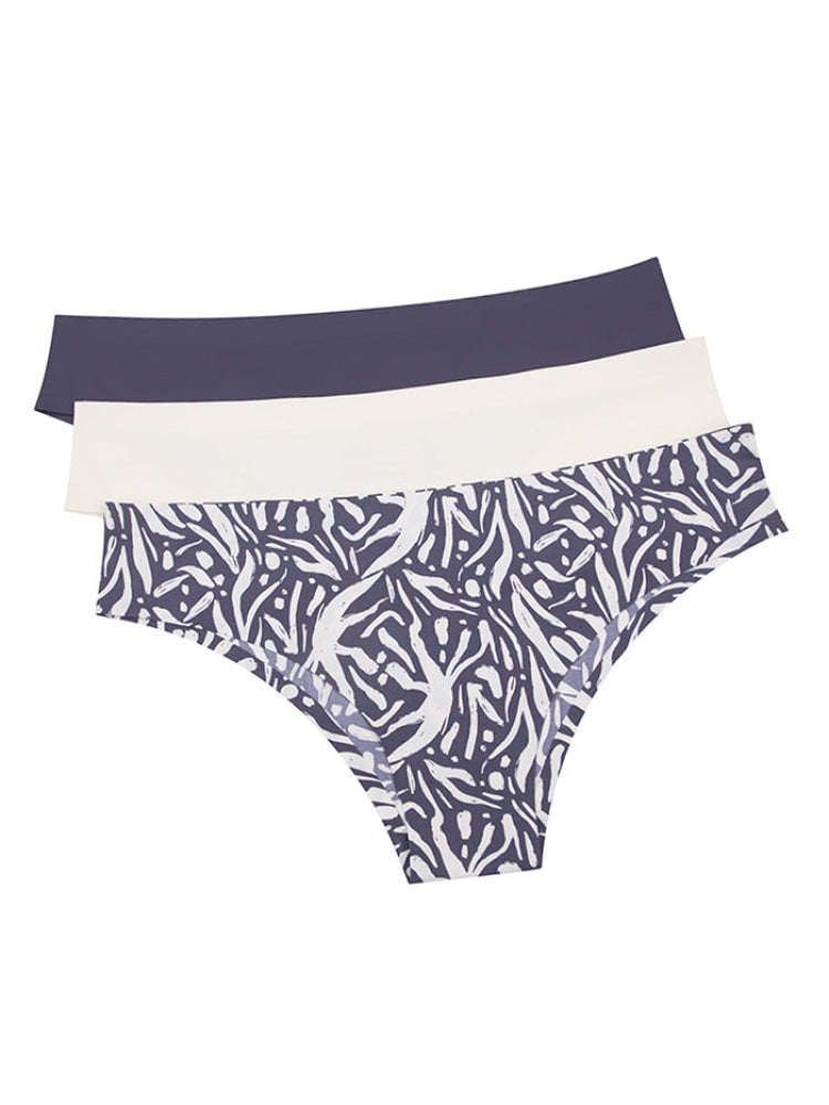 CALZÓN CORTE LASÉR AZUL RAYAS-AZUL-CREMA PAQ X3