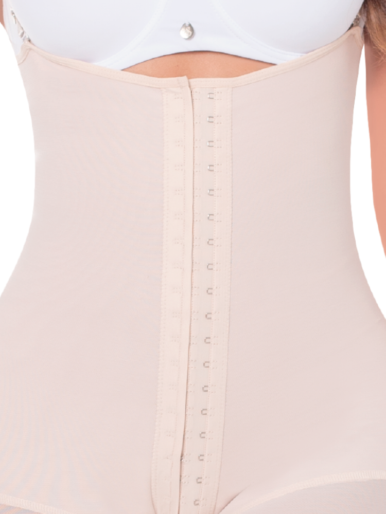 Faja Medio Muslo Compresión 3 Niveles De Broches En Frente Beige / Xl Calzón