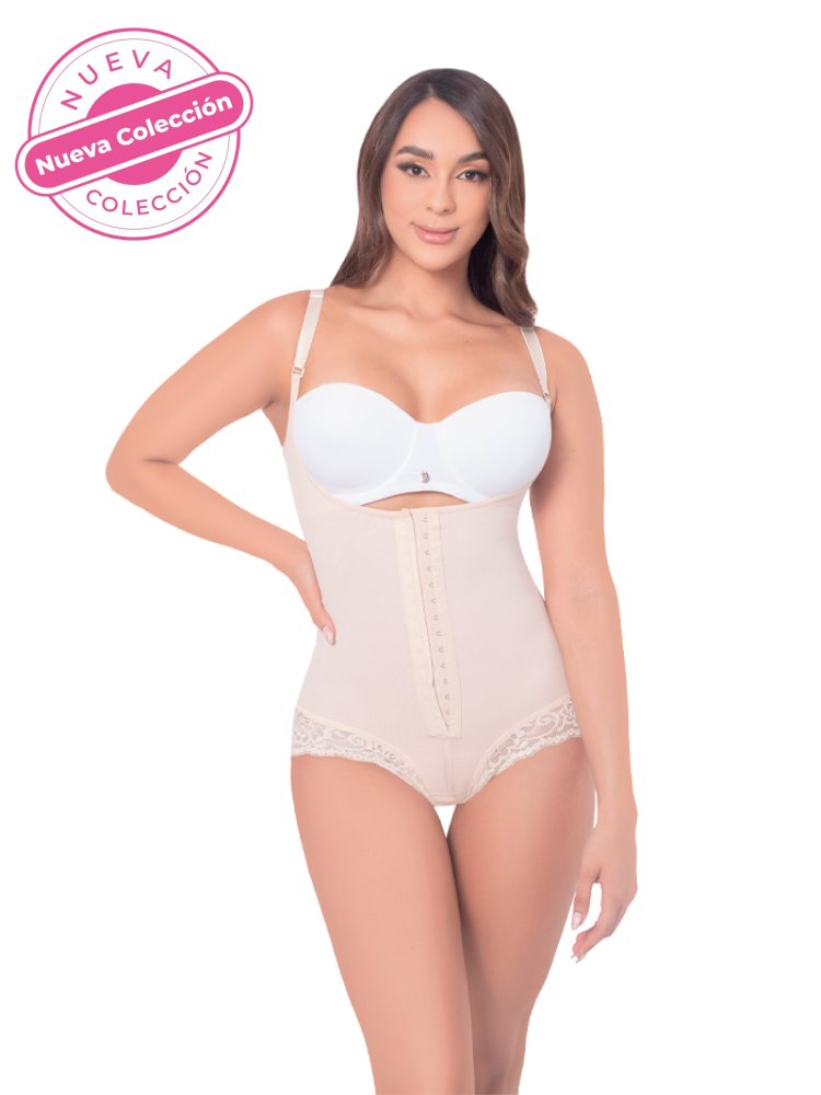 Faja Body Alta Compresión 2 Niveles Broches Frente Calzón