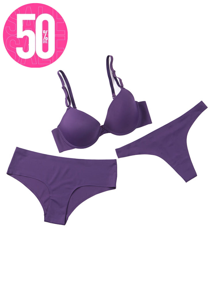 CONJUNTO BRASIER HIPSTER TANGA MORADO LiliPink Costa Rica