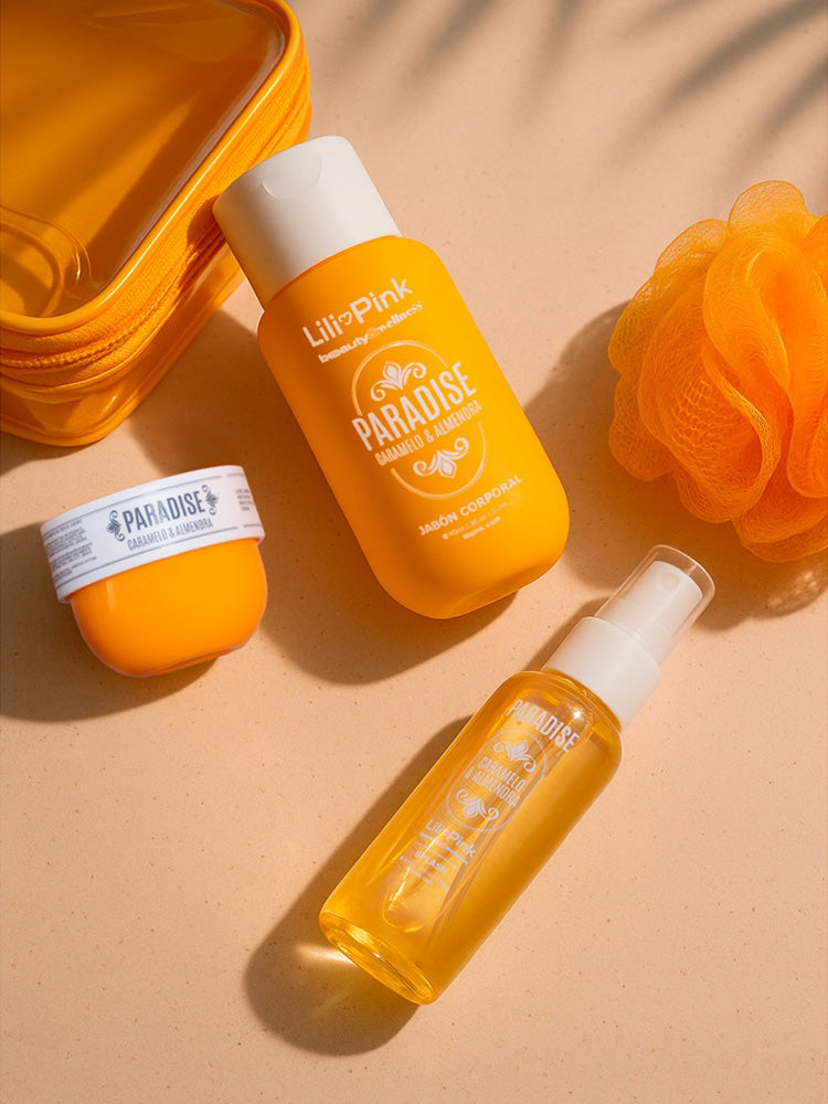 SET SPLASH 40ML + MANTEQUILLA + SHOWER GEL+ESPONJA BAÑO CARAMELO Y NUEZ TOSTADA