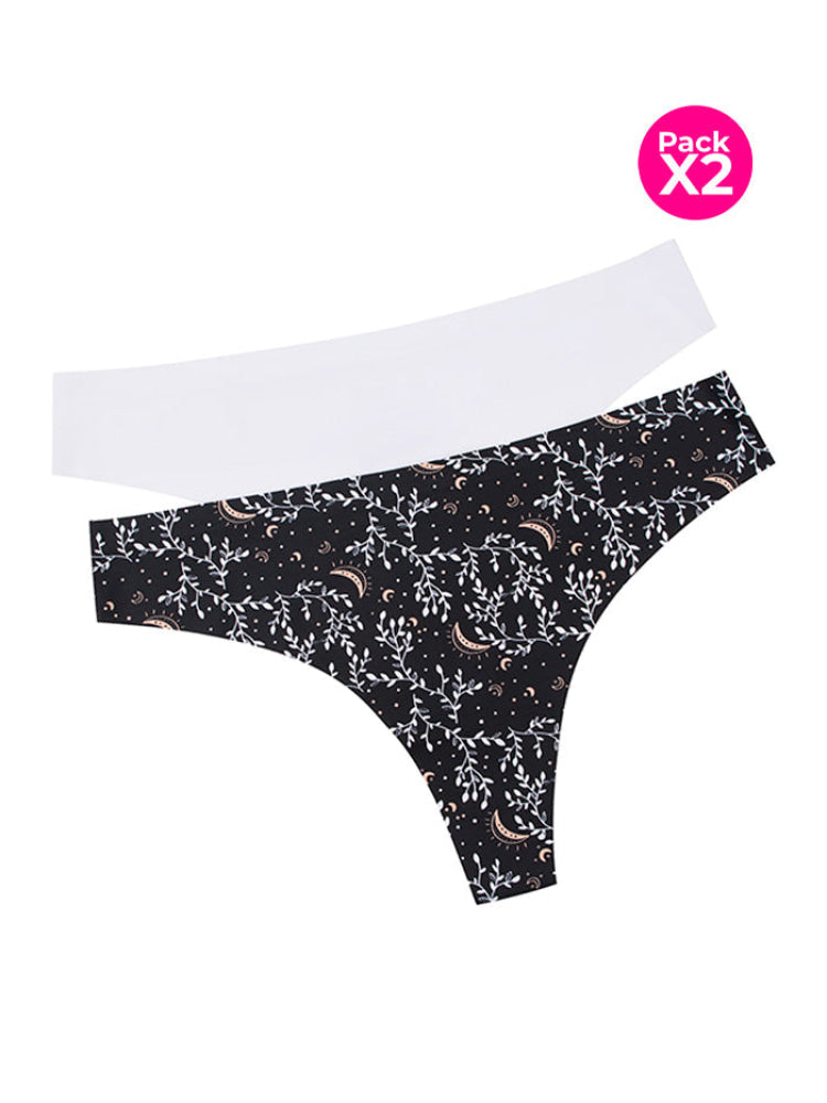 BRASILERA CORTE LASER PAQ X2 NEGRO FLORES-BLANCO