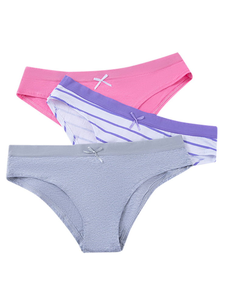 Calzón Algodón Juvenil Paq X3 Blanco Rayas-Rosado-Gris / S Calzón