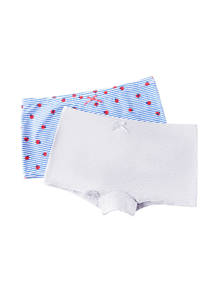 Calzón Boxer Algodón Teen Paq X2 Blanco Con Rayas-Gris Calzón