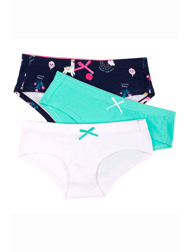 Calzón Algodón Teen Paq X3 Blanco-Verde-Azul Estampado / 10 Calzón