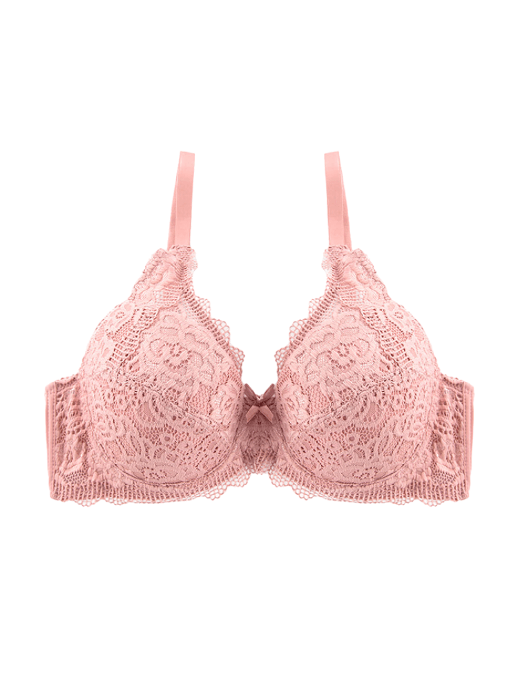 BRASIER CON ENCAJE COPA B ROSADO