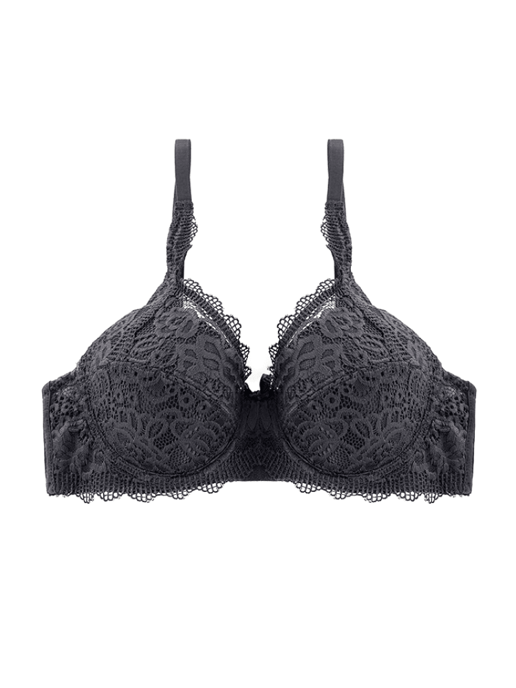 BRASIER CON ENCAJE COPA B NEGRO
