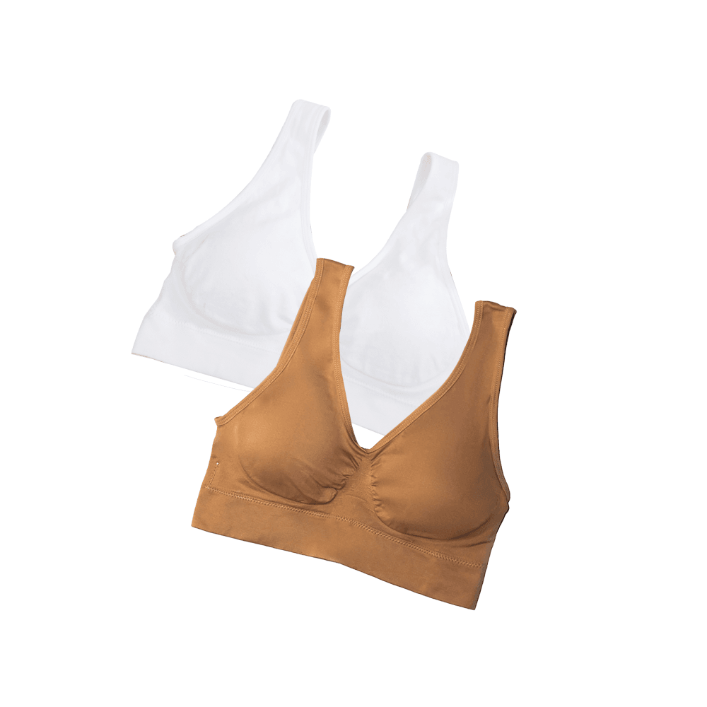 Fit Bra Elastano Blanco-Beige Brasier