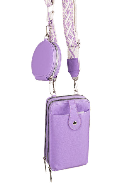 BOLSO CELULAR & BILLETERA MODA LILA BO592