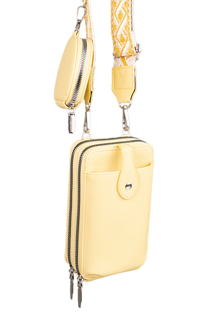 BOLSO CELULAR & BILLETERA MODA AMARILLO BO592