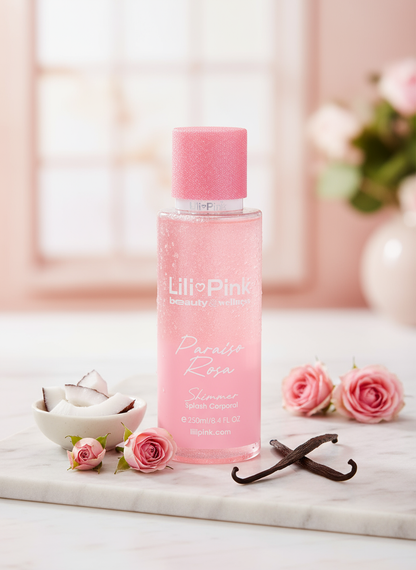 SPLASH CON SHIMMER CORPORAL PARAISO ROSA 250ML
