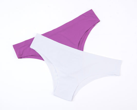 CALZÓN CLÁSICO CORTE LÁSER BLANCO-ROSA PACK X2