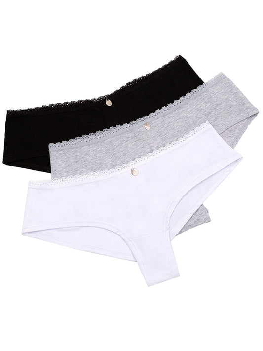 Calzón Algodón Clásico Paq X3 Blanco-Gris-Negro / L Calzón