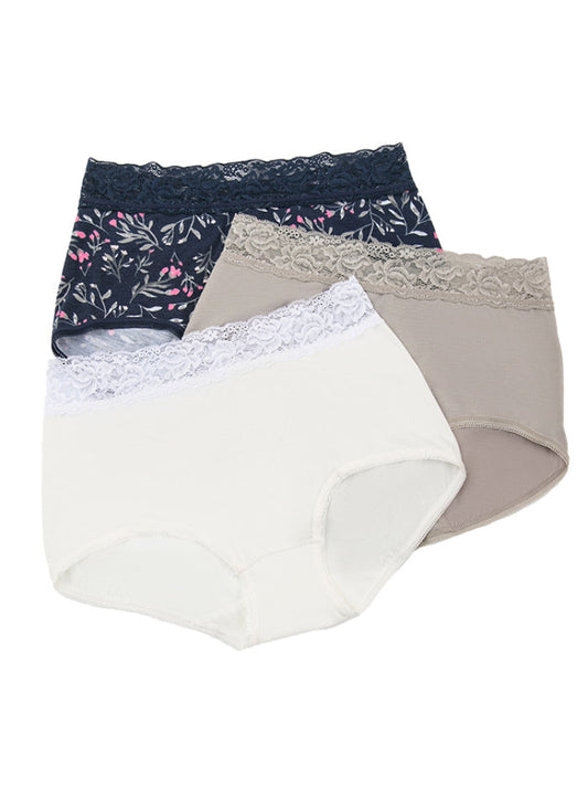Calzón Algodón Paq X3 Azul Stamp-Blanco-Gris / Xl Calzón