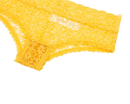 CALZÓN TIPO HIPSTER ENCAJE AMARILLO