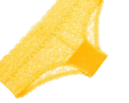 CALZÓN TIPO HIPSTER ENCAJE AMARILLO