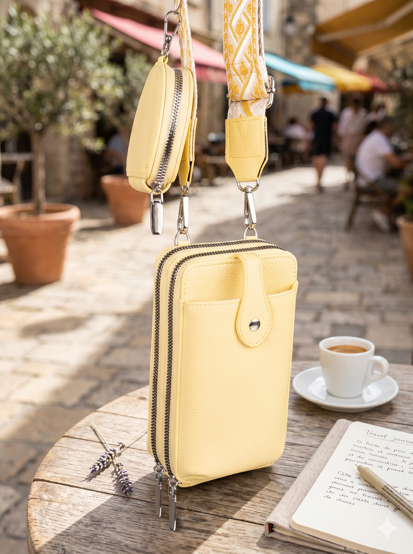 BOLSO CELULAR & BILLETERA MODA AMARILLO BO592