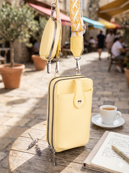 BOLSO CELULAR & BILLETERA MODA AMARILLO BO592