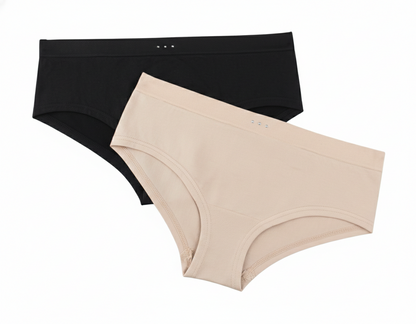 CALZÓN HIPSTER SEAMLESS DUO BEIGE-NEGRO