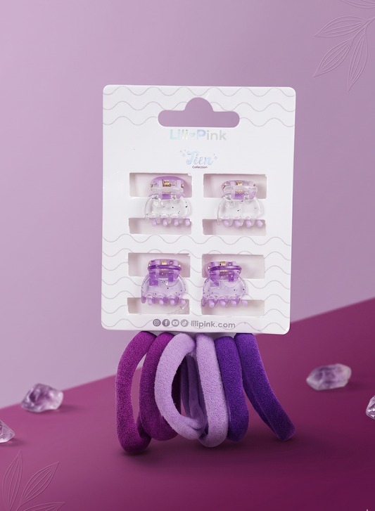 SET CAIMANES X4 + BANDAS CABELLO X6 PURPLE
