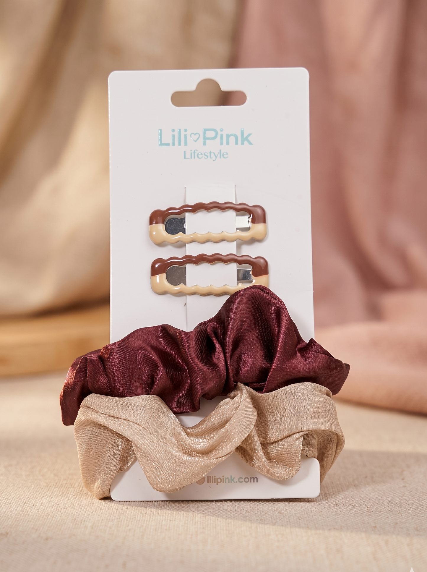 SET HEBILLAS X2 + MOÑA X2 PINK NUDE