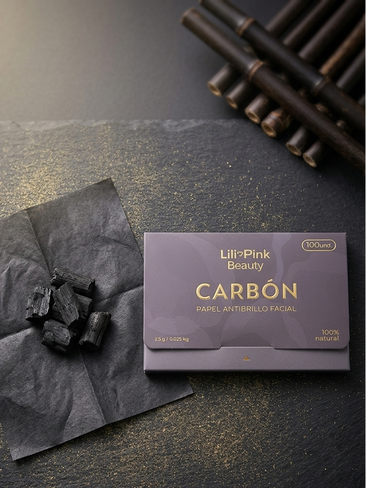 PAPEL ABSORBENTE DE GRASA FACIAL DE CARBÓN