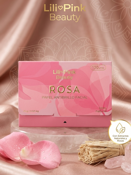 PAPEL ABSORBENTE DE GRASA FACIAL DE ROSA