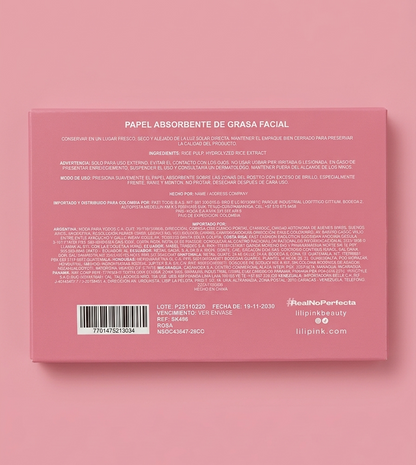 PAPEL ABSORBENTE DE GRASA FACIAL DE ROSA