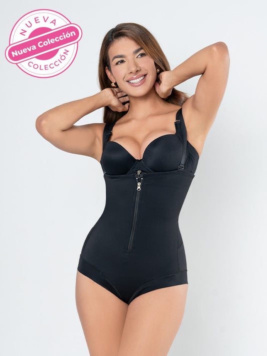 Faja Tipo Body Con Busto Abierto Negro Brasier