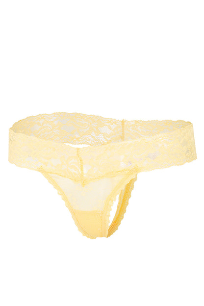 CALZÓN DE ENCAJE AMARILLO