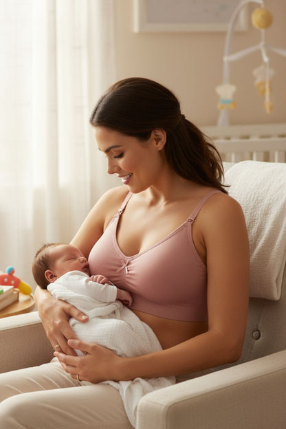 BRASIER MATERNAL CON COPA ROSA OSCURO