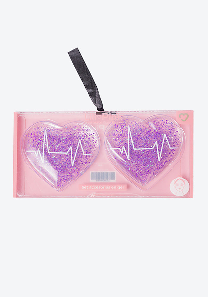 SET ACCESORIOS GEL CORAZON X2