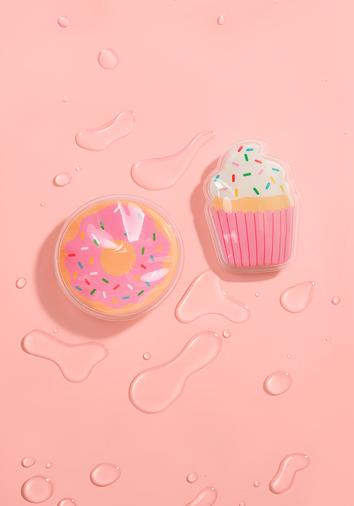 SET ACCESORIOS GEL DONUT-CUPCAKE X3