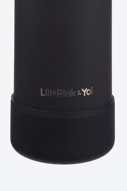 TERMO DE ACERO INOXIDABLE CON SOPORTEPARA CELULAR 2 EN 1 NEGRO 950ML