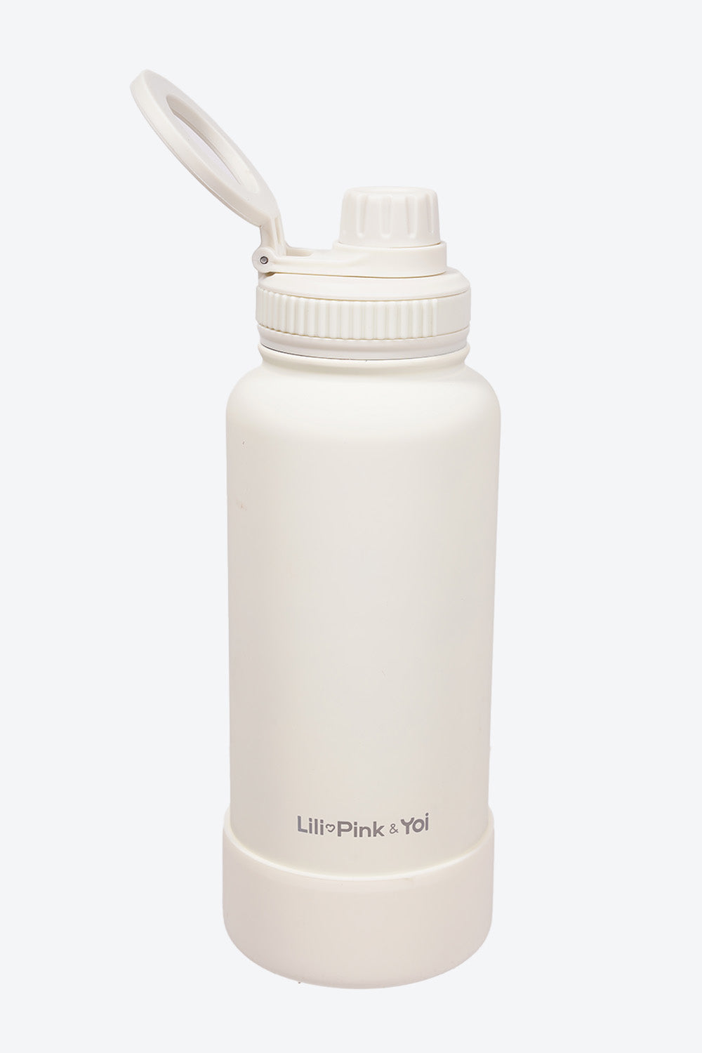 TERMO DE ACERO INOXIDABLE CON SOPORTE PARA CELULAR 2 EN 1 BLANCO 950ML