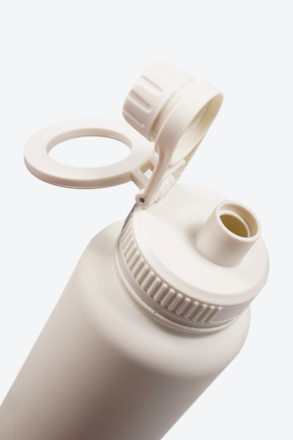 TERMO DE ACERO INOXIDABLE CON SOPORTE PARA CELULAR 2 EN 1 BLANCO 950ML