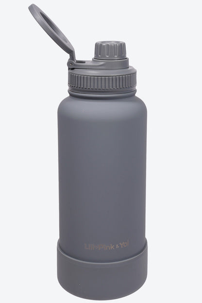TERMO DE ACERO INOXIDABLE CON SOPORTEPARA CELULAR 2 EN 1 GRIS 950ML